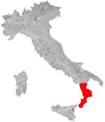 Kort over vinregion Cirò