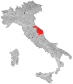 Kort over vinregion Rosso Piceno