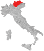 Kort over vinregion Teroldego Rotaliano