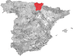 Kort over vinregion País Vasco